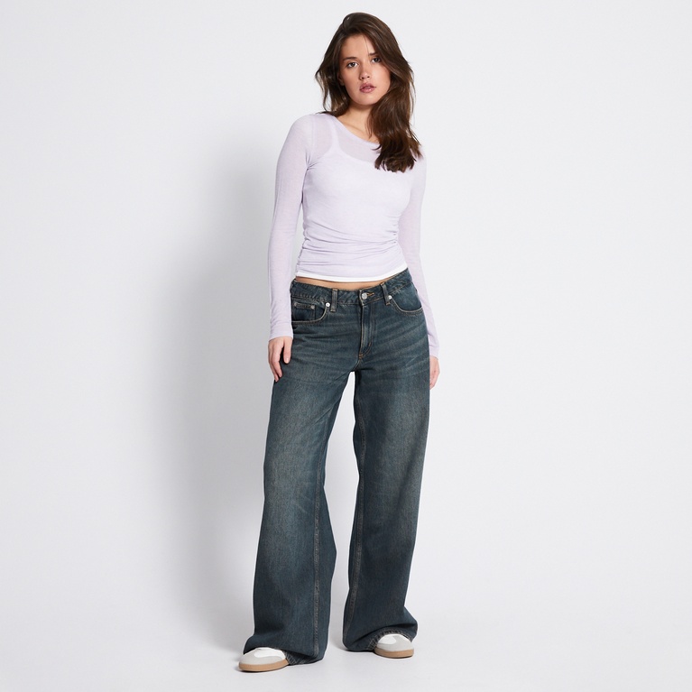 Sheer long-sleeve top "Zinna" Light Purple